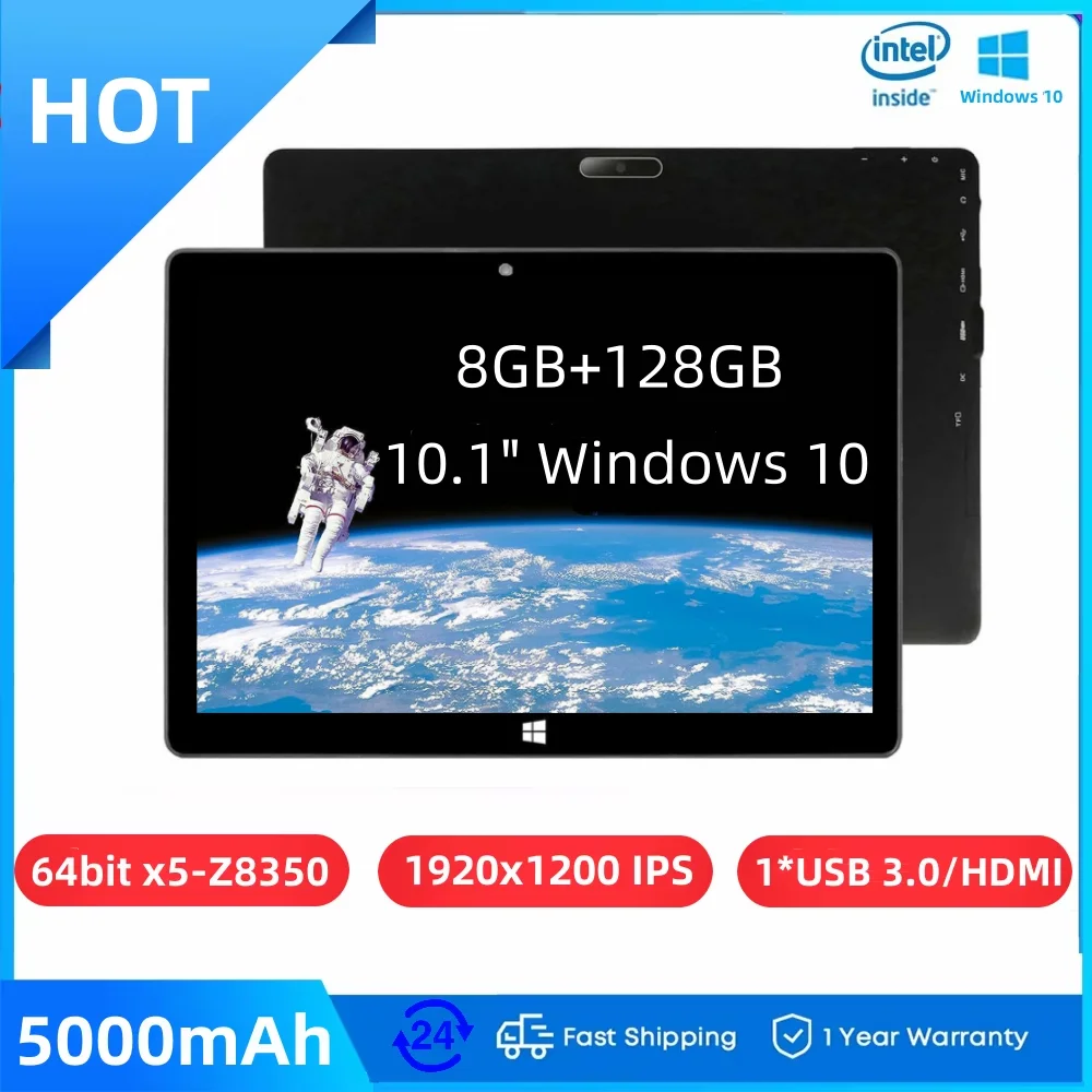 

8GB RAM 128GB ROM 10 INCH Windows 10 Tablet PC WIFI Bluetooth x5-Z8350 64bit Quad Core 1920 x 1200IPS Dual Cameras 1*USB 3.0