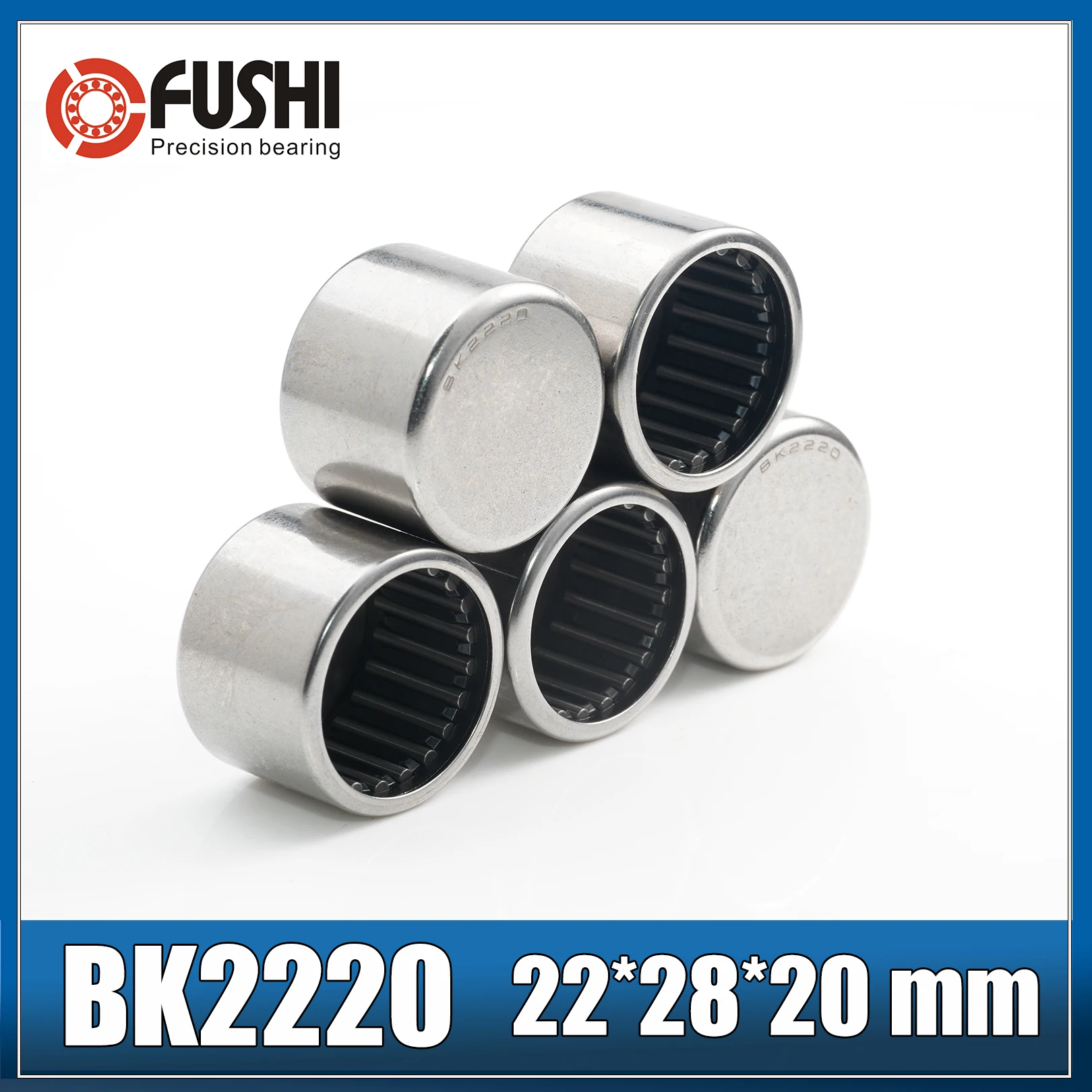 

BK2012 BK2016 BK2020 BK2030 BK2212 BK2216 BK2220 ABEC-1 Needle Roller Bearings 5PCS Drawn Cup Caged Closed ONE End 22x28x20mm
