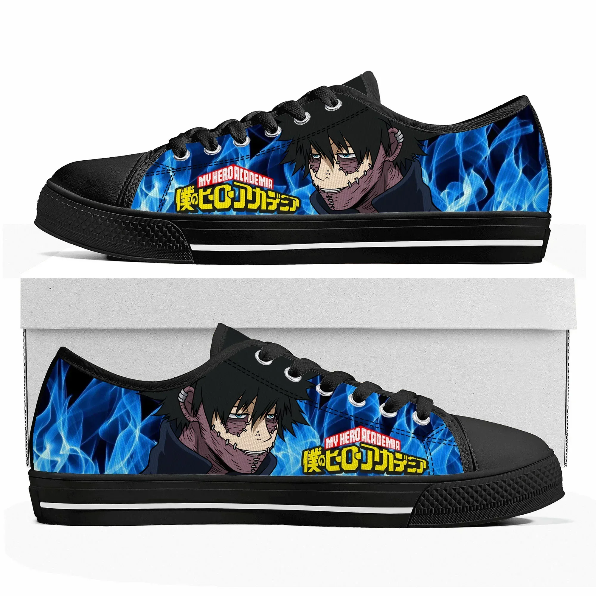 

Кроссовки унисекс из высококачественного холста с принтом Dabi из манги My Hero Academia, повседневные парные кеды, обувь на заказ