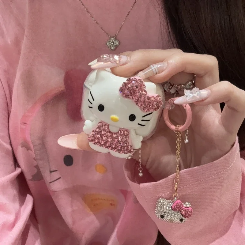 ثلاثية الأبعاد لطيف الكرتون سانريو مرحبا كيتي حقيبة سماعة الاذن ل Airpods 1 2 3 4 برو 2021 سماعة لاسلكية تعمل بالبلوتوث سماعة واقية غطاء واضح