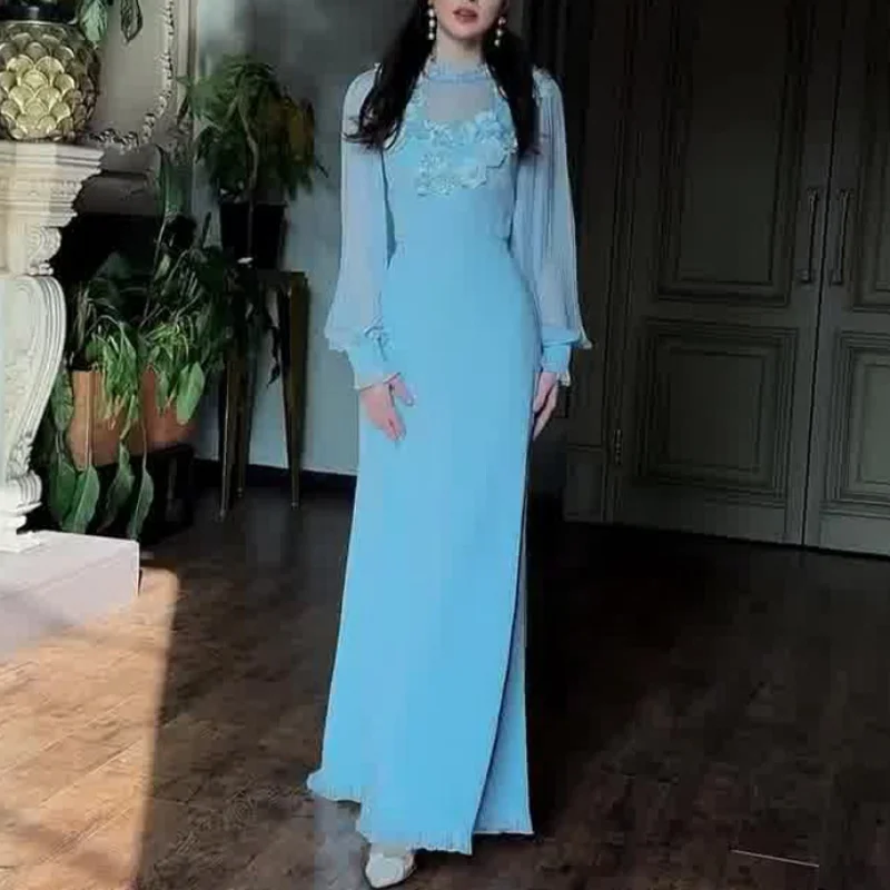 

Winter Elegant Lantern Sleeve Dress Waist Cinching Fashionable Temperament New Arrivals