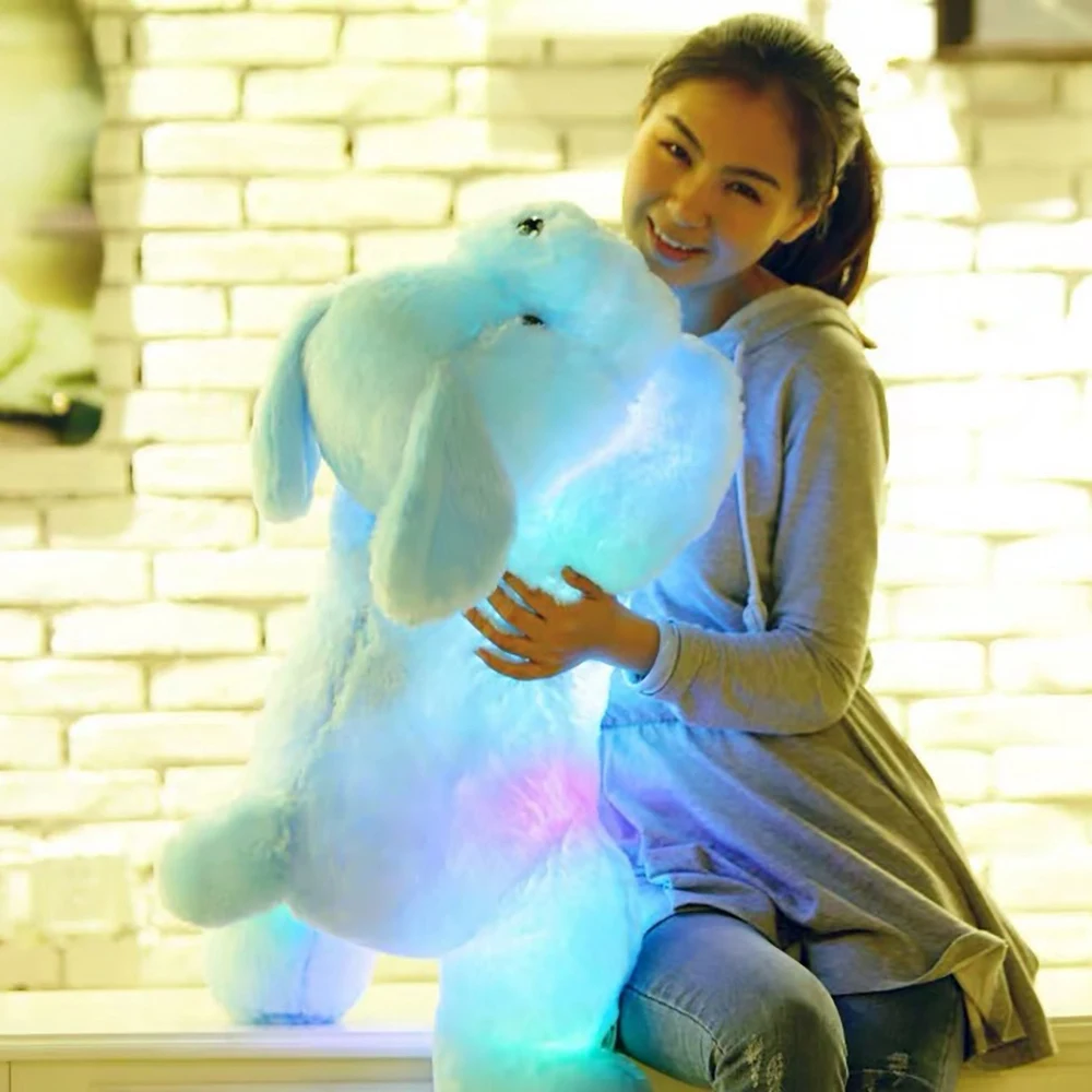 Light Up Stuffed Animal Dog Light Up Stuffed Puppy Dog Soft Pillow Best Birthday Gifts for Toddlers and Children Blue