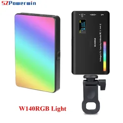 Powerwin W140RGB W140 RGB LED Video Light 2500-9000K Photography Pocket Light CRI95+ LCD Display Cold Shoe for Vlog Live Stream