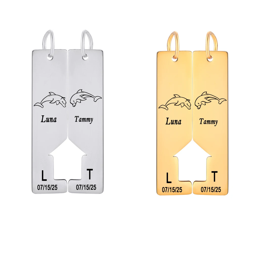 

Custom Metal Tags with House shaped Cutout Stainless Steel Fashion Pendant for DIY Necklace Keychain Anniversary Gift