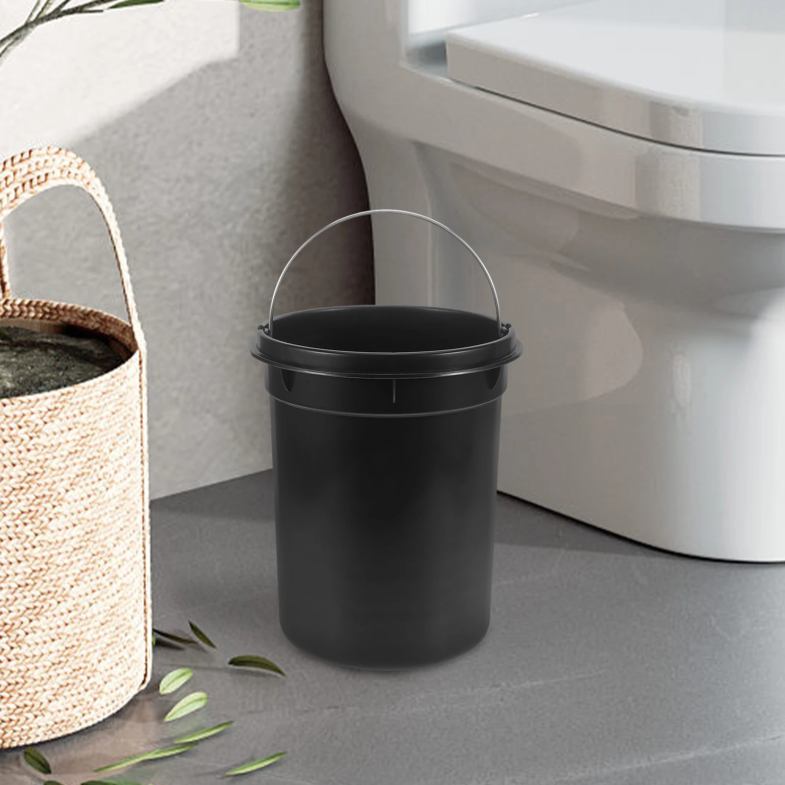 

Reusable Plastic Garbage Can Transparent Trash Bucket Home Waste Storage Basket Bathroom Kitchen Bedroom Office Trash