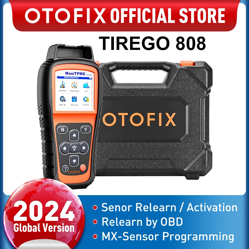 OTOFIX TireGo 808 TPMS Programming Tool TPMS Relearn Tool Activate All Sensor Program MX-Sensor 315 433MHz Tire Pressure Monitor