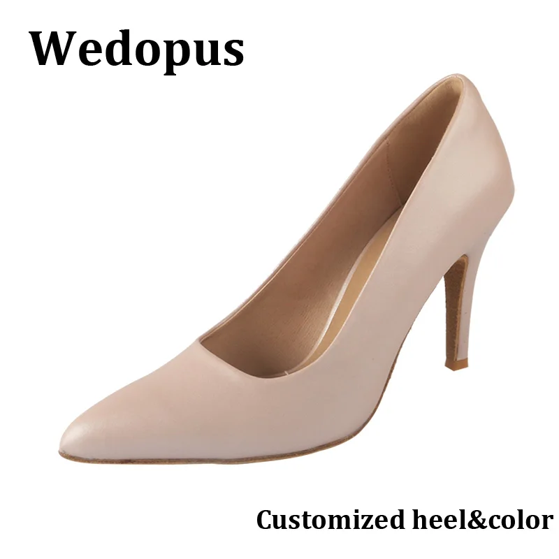 

Wedopus Румяно-розовые туфли для современных танцев на высоком каблуке, женские пикантные туфли с острым носком для вечеринок, замшевая подошва 9 см