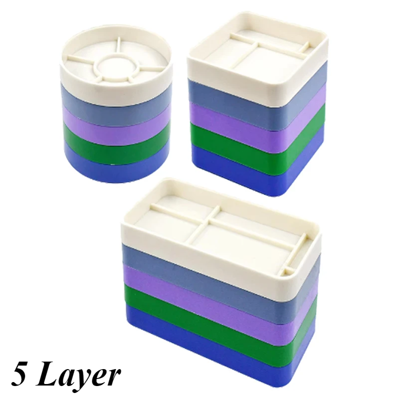 Caja de almacenamiento de piezas de reloj de 5 capas, contenedor de plástico colorido para piezas de movimiento de reloj, manualidades, piezas pequeñas, joyería de cuentas