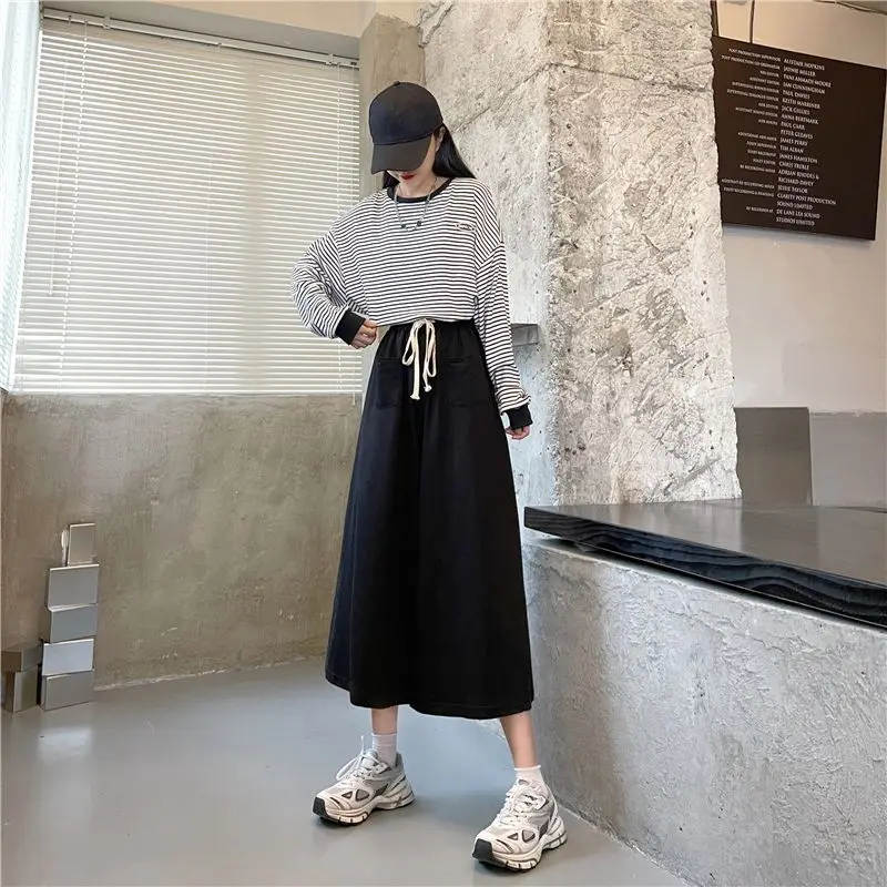 Female Trousers Drawstring Elastic One Size G Slacks Xxl Casual Comfortable Stretch Outfits Chic And Elegant Women's Pants Skirt