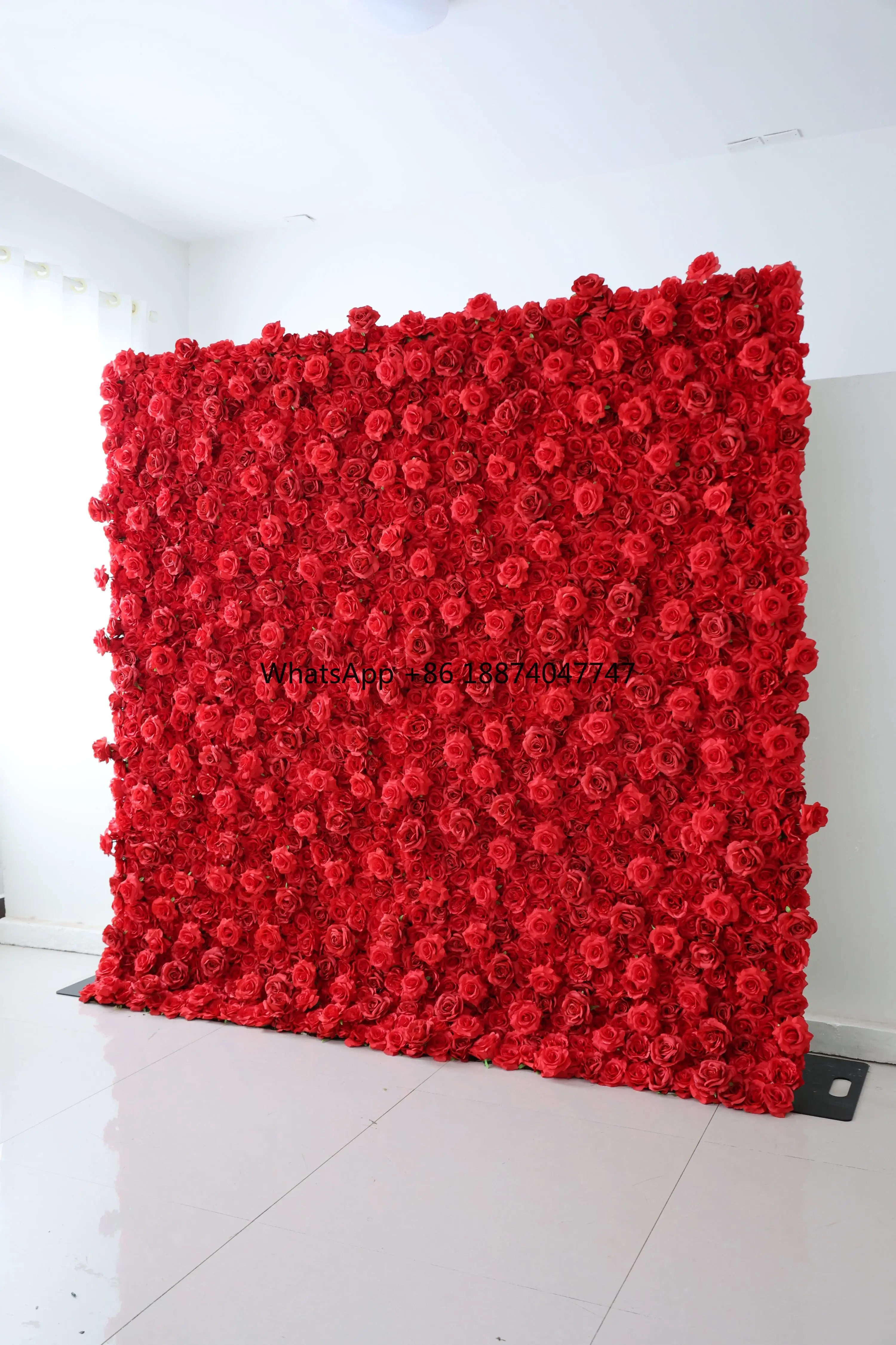 Wedding Red Flower Wall Artificial Rose Photo Background Wall, Flower Wedding Decoration