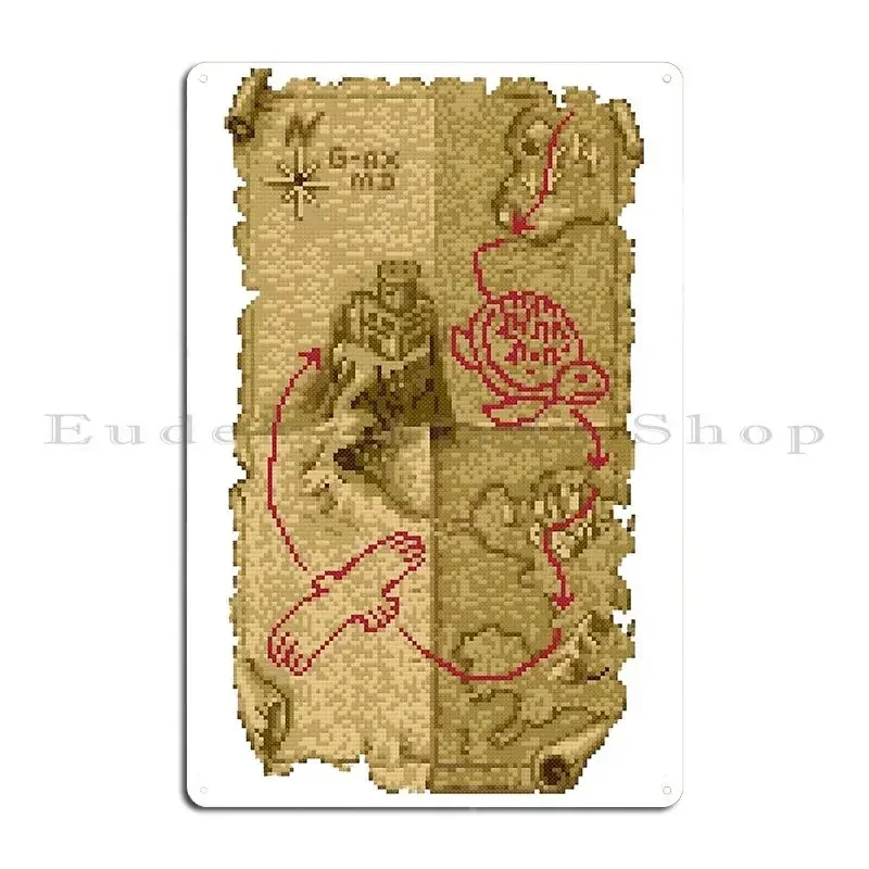 Golden Axe Map Metal Signs Cinema Party Club Bar Printed Kitchen Tin Sign Poster