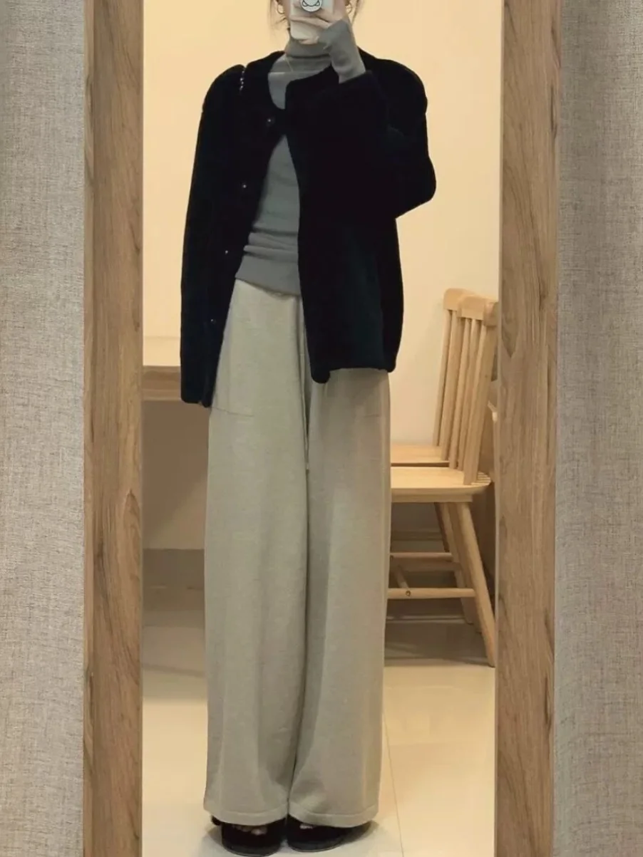 Mat japonais Sle femmes Long Sve tricoté chapeau pull coupe ajustée couche de Base irt automne hiver Design Sense Body S...