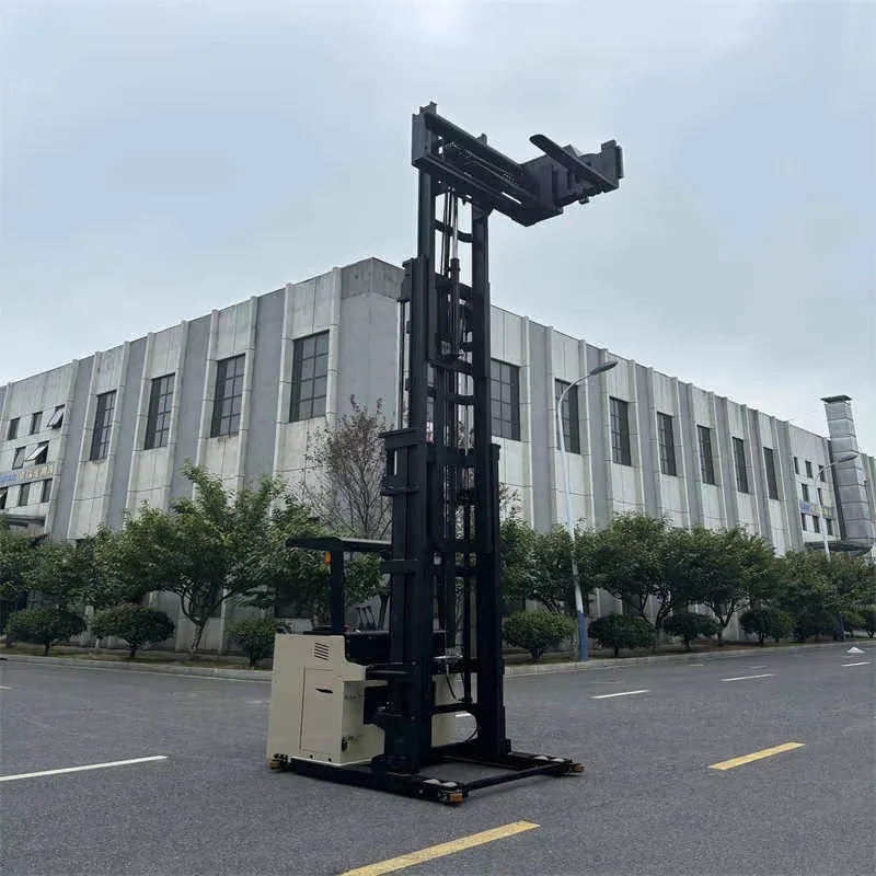 Factory Sales 3-Way Stacker Electric Reach Truck Forklift 1 Ton 1.5 Ton Seated Stand Type  4m 5m 6m 7m 10m Lift Height