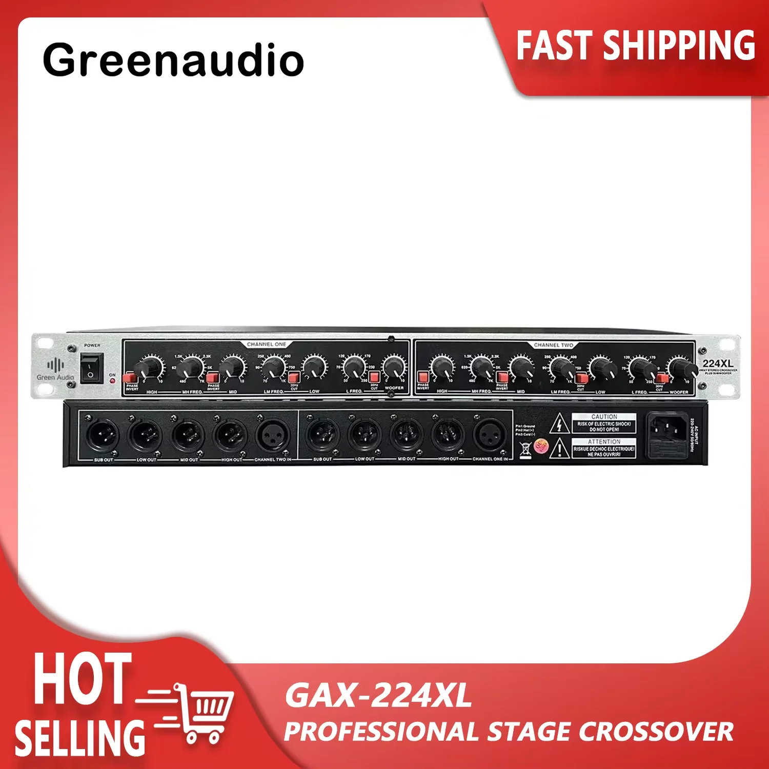 GAX-224XL professional stage crossover 4-way audio 224XL subwoofer 2/4 audio separator wholesale