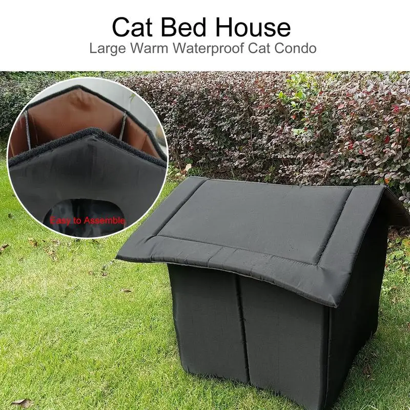 Winter Outdoor Pet House Waterproof Oxford Cloth Cat Bed House Enclosed Kennel A Warm Windproof Shelter For Stray Cats And Dogs