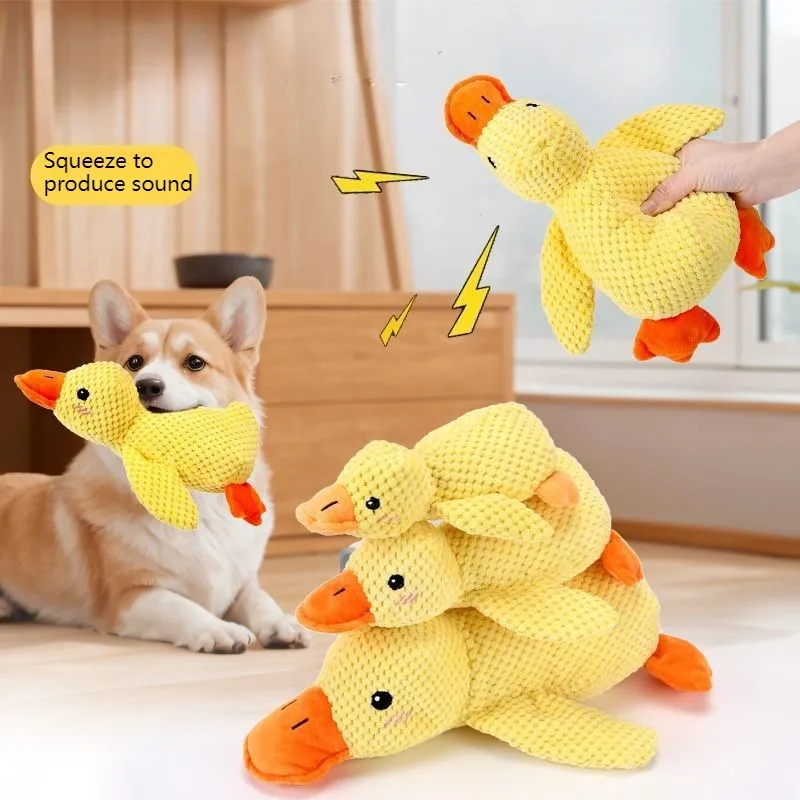 Enten-Plüschtier für Hunde, Quack-Quack-Enten-Kauspielzeug, Hundebegleiter, schlafendes interaktives Enten-Sound-Spielzeug, beruhigende Enten, Hundespielzeug