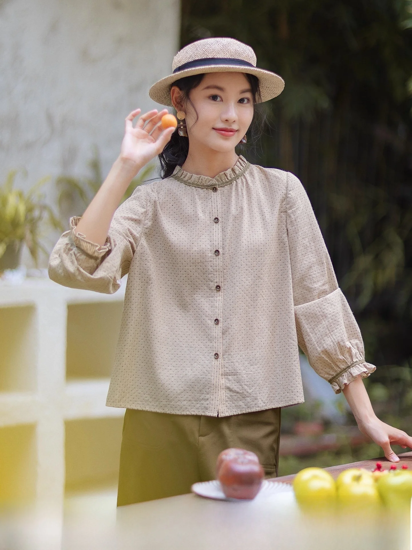 

Red Mind Pure Cotton Long Sve Loose Casual Women's irt Autumn 2025 New Sle Spring Autumn Top Skin-friendly Breathable