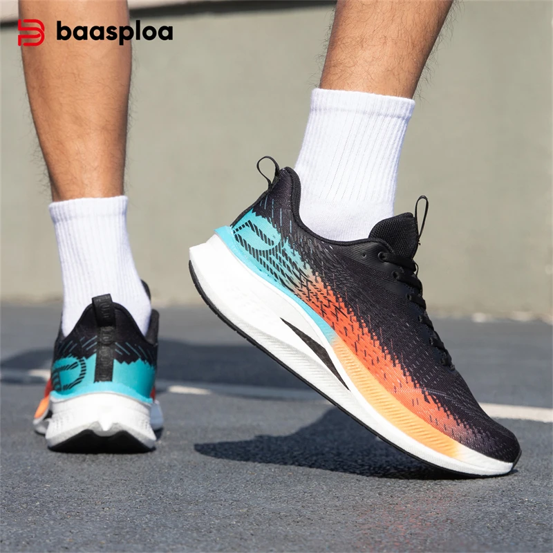 

Baasploa Men Professional Sport Shoes Breathable Lightweight running Shoes Male Rebound Marathon Carbon Plate Casual Sneakers