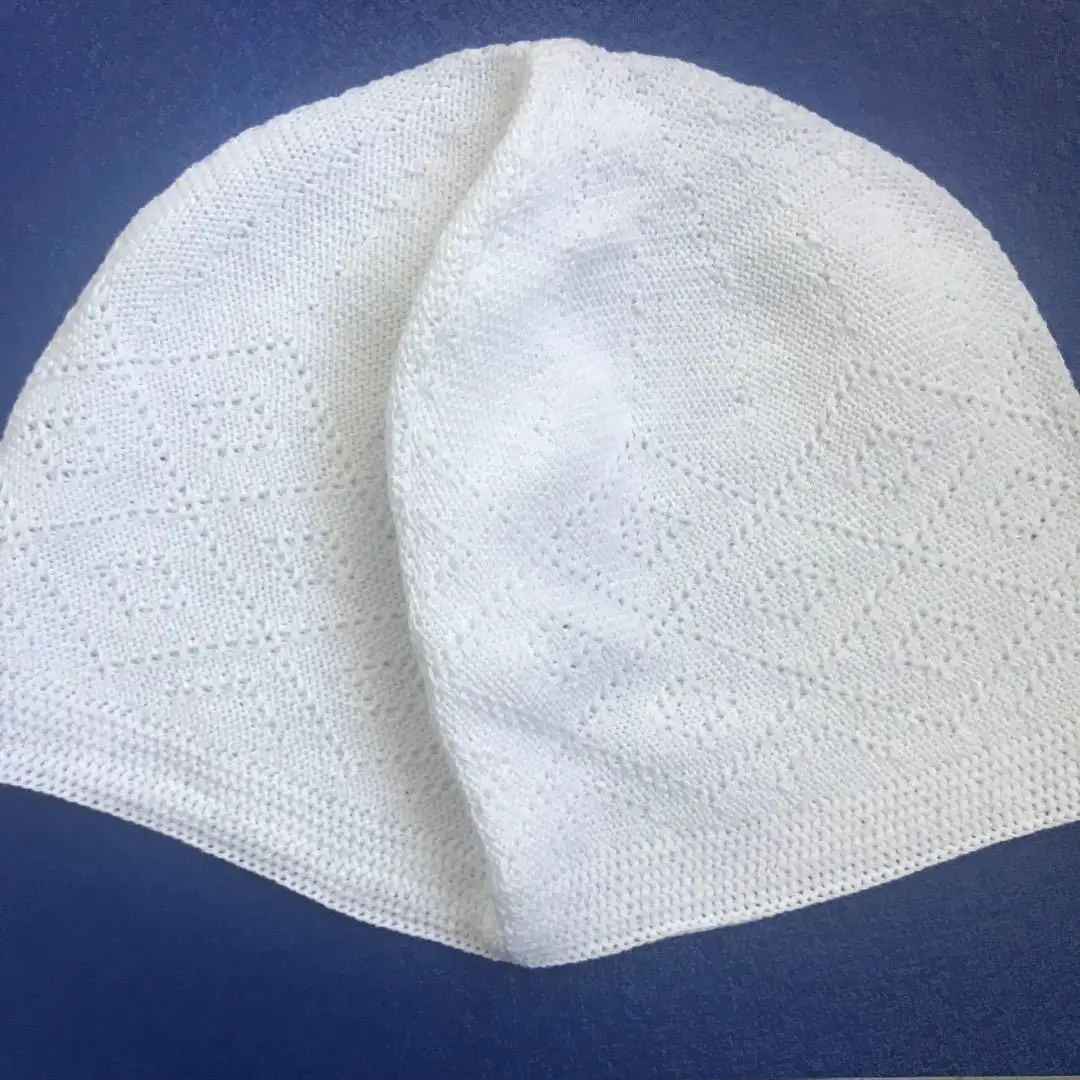 Fez muslimische Mützen für Männer Kleidung versand kostenfrei Truthahn Gebets mütze gestrickt Kufi Kippah islamische Saudi-Arabien jüdische Mesh Wolle weiß