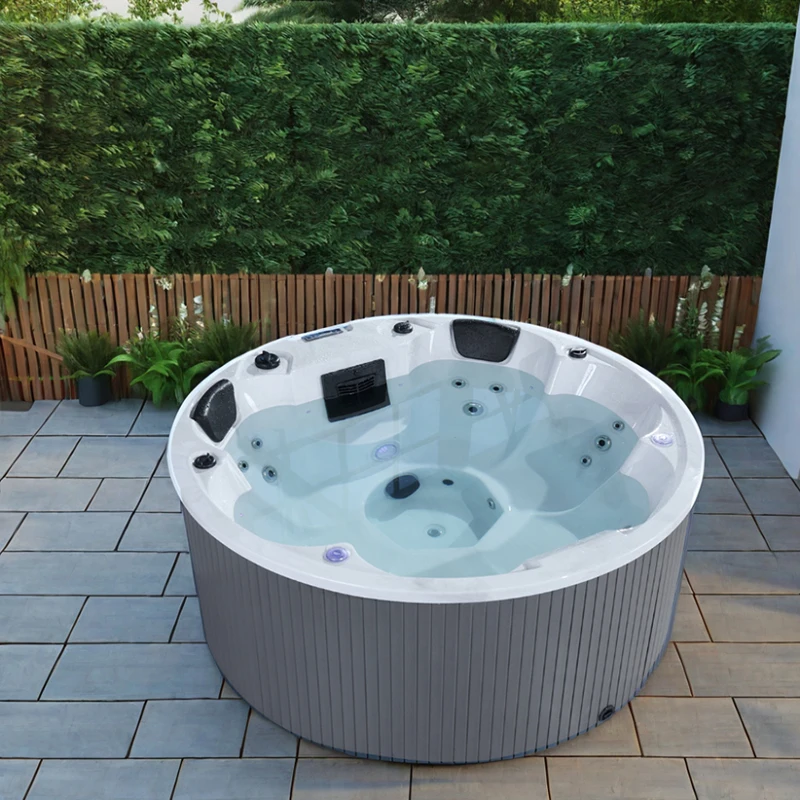 4-Person Freestanding Whirlpool Bathtub, 1.8m Acrylic Outdoor Hot Tub, 1800x1800mm 800L Combo Massage Bath, for Indoor Home view 6