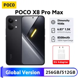 POCO X8 Pro Max Smartphone Global Version Dimensity 9500s 6.83'' 1.5K 120Hz Display 8500mAh battery 100W HypeCharge 5G NFC