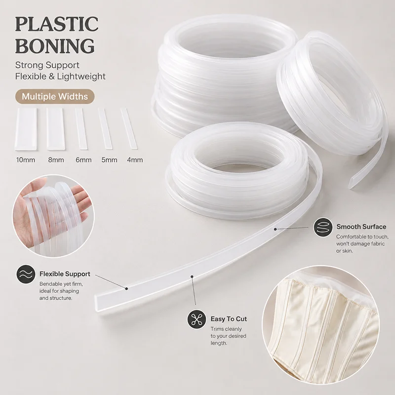 แถบพลาสติกใส PP ขนาด 4-12 มม.  - Textile Sewing Support บทวิจารณ์และราคา