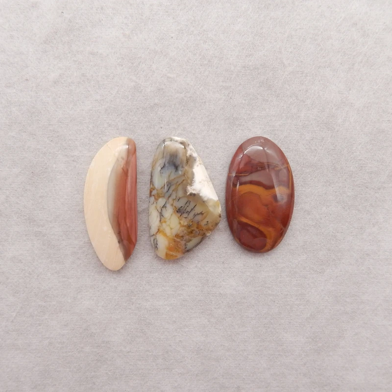 

3PCS Nugget B&F Mookite Jasper Natural Stone Beads for Jewelry Making - Handmade Beads Assorted Sizes for Craft Supplies