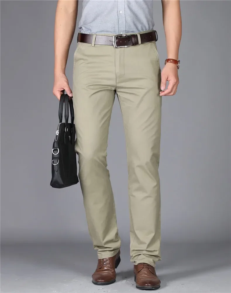 

MRMT 2025 Brand Summer New Casual Men's Trousers High-waisted Pure Pants for Male Cotton Thin Straight Tube Trousers