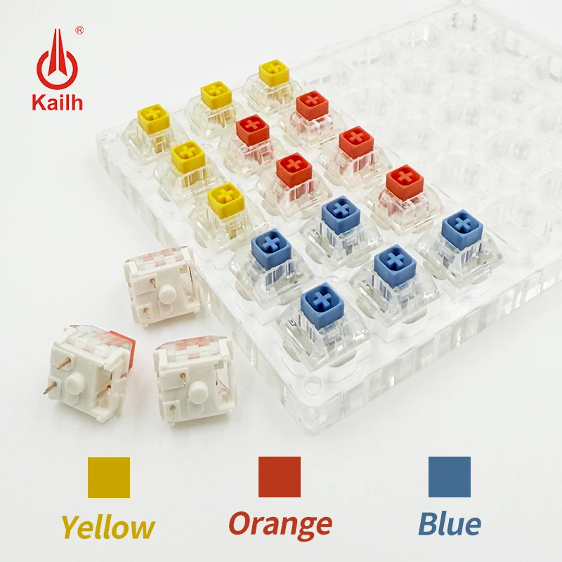 Kailh Box Blue Orange Yellow Linear Tactile Switch 3pins Mechanical Keyboard Switches RGB Gaming Accessories For Gmk67