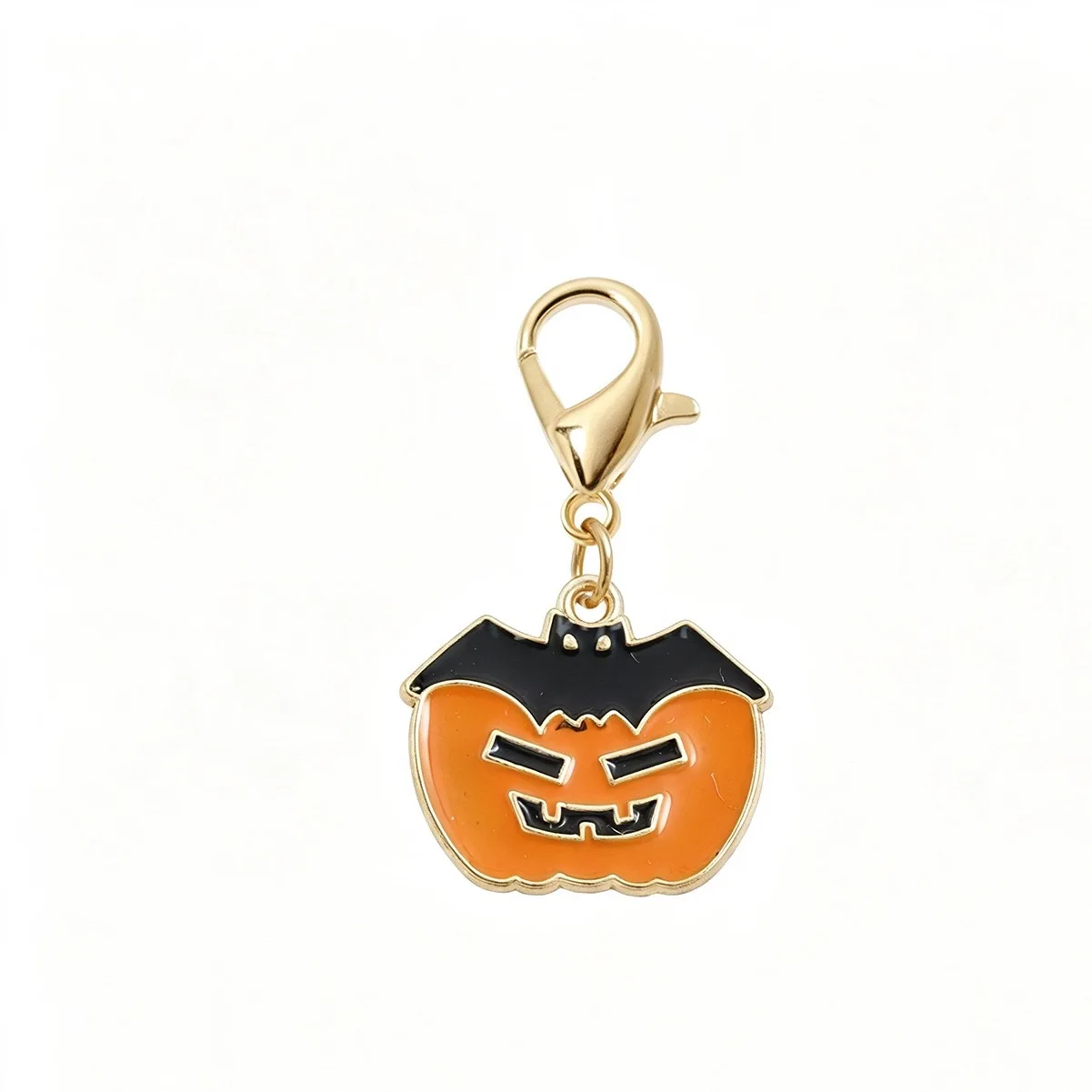 Halloween-Kürbis-Geist-Katzen-Anhänger mit Karabinerverschluss, Legierungs-Emaille-Taschenornament, Unisex-Rucksack-Accessoire, Partygeschenk – Detail 7