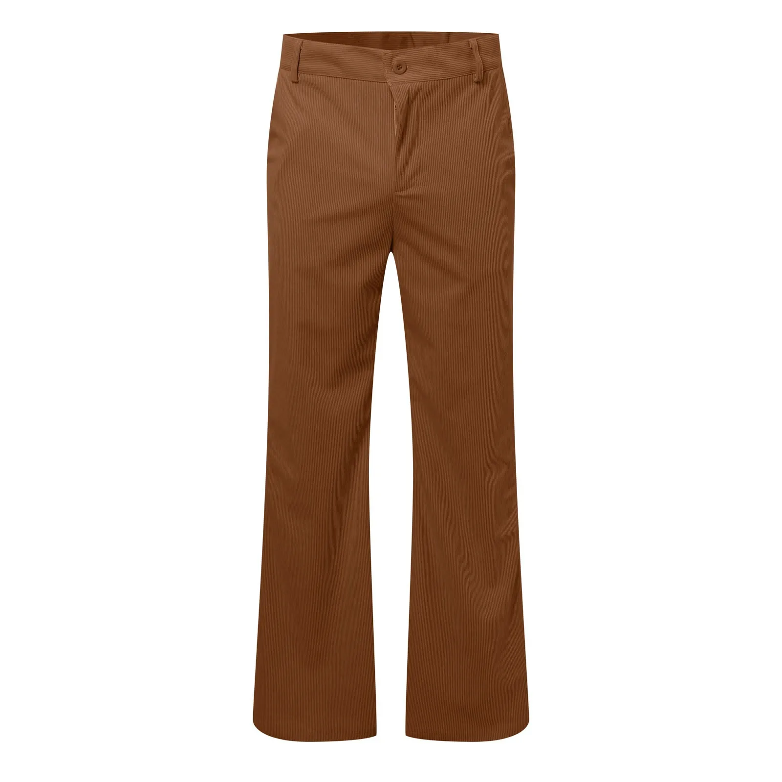 Pantalon évasé en velours côtelé pour hommes, tenue d'affaires unie, décontractée, avec poches, pantalon formel pour l'extérieur, jambes larges, à la mode