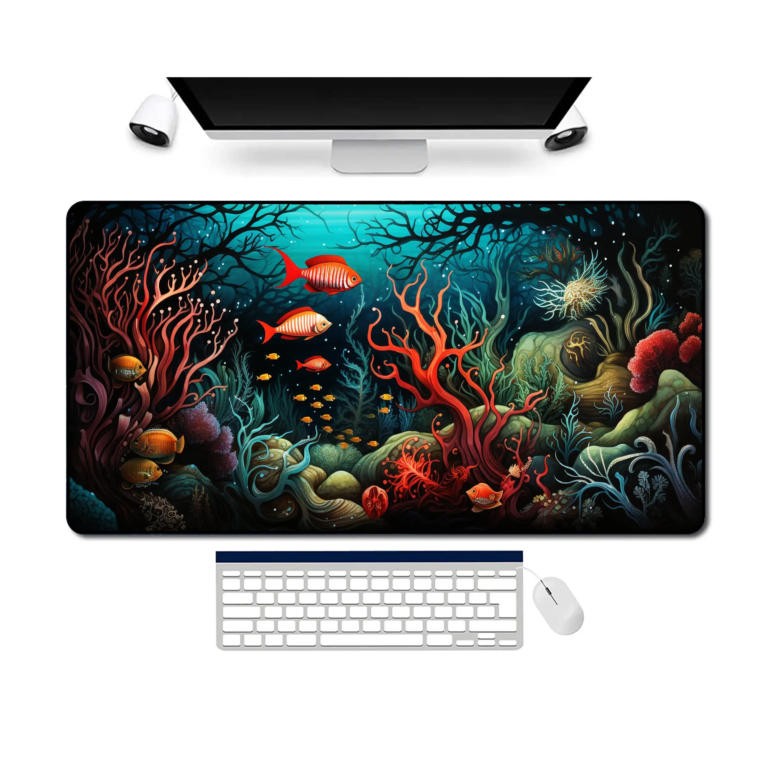 

Coral Ocean Desk Mat, Non-slip and Waterproof Gaming Mouse Pad, Office and Gaming Desk Decoration Mat, Perfect Gift for Friends.