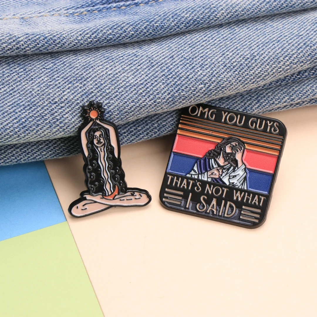 مجموعة دبوس المينا من OMG YOU GUYS - شارات طية صدر السترة بشعار كرتوني فاسق لحقيبة الظهر وسترة DIY هدية مجوهرات