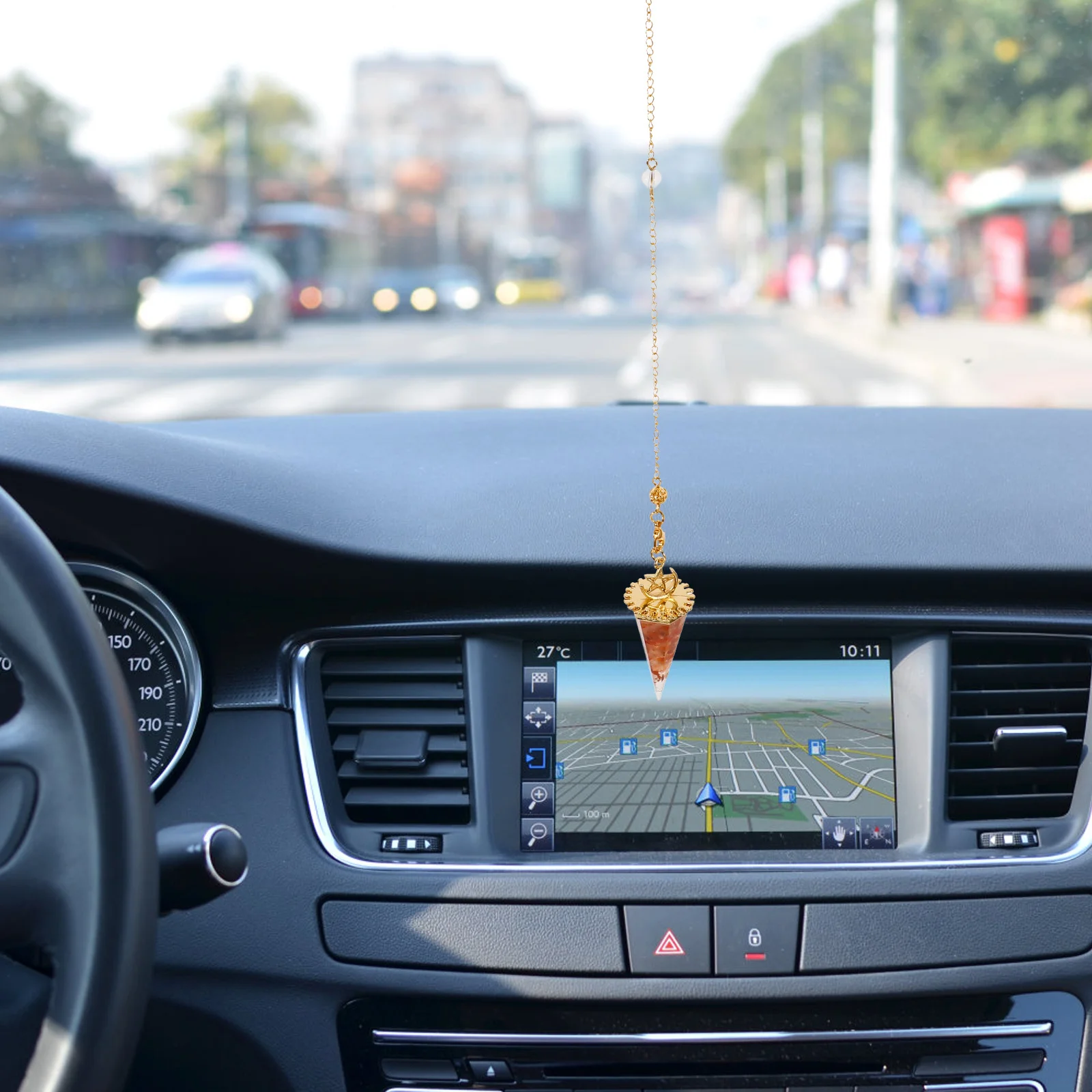 

Agate Hanging Ornament Car Rearview Mirror Decorative Compact Lightweight Agate Pendant Car Interior Accessories Stylish Hanging