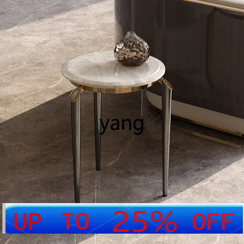 

LMM minimalist natural marble edge few movable light luxury high sense modern corner few round