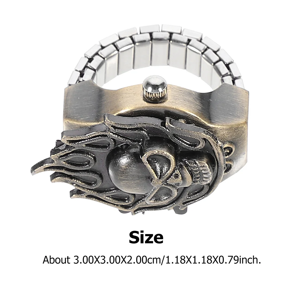 1 قطعة ساعة حلقة إلكترونية مرنة خمر التقليب إصبع ساعة للمجوهرات ساعة ديكور ريترو ملحق هدية #4