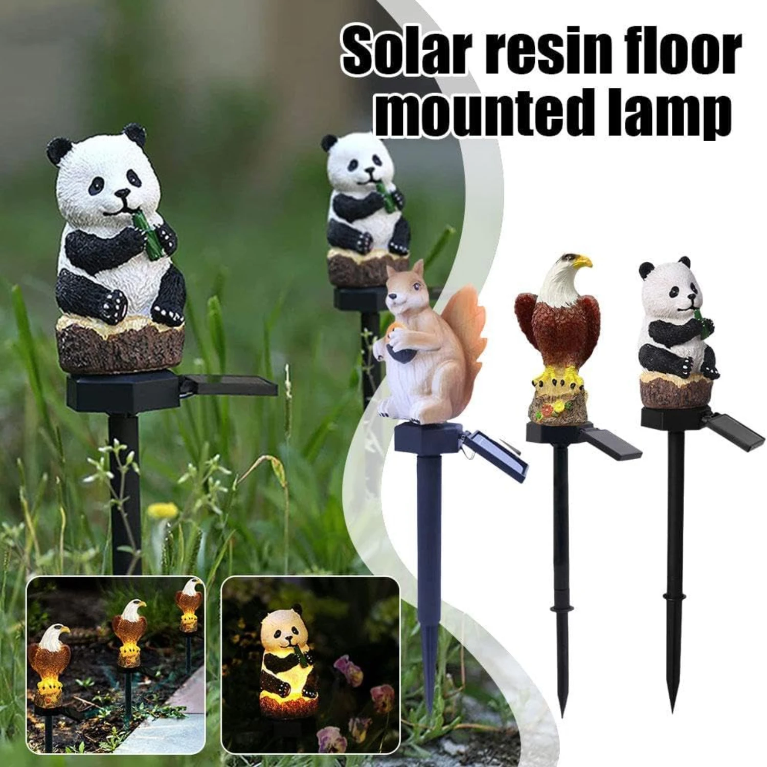 Adorable and Cute Panda Solar LED Light for Outdoor Garden Decor - Brighten up Your Patio, Lawn, and Yard with this Stylish Stak