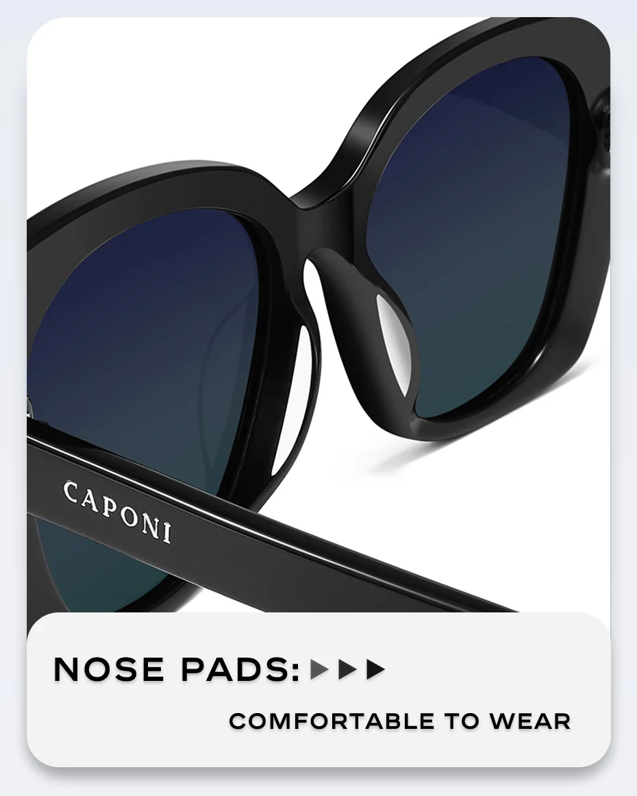 CAPONI Polarisierte Nylon Sonnenbrille Für Frauen Hohe Qualität Acetat Brillen UV400 Schutz Mode Übergroßen Sonnenbrille CP24062 – Detail 6