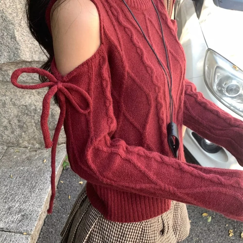 

Women Sweater Autumn Winter O Knitted Hollow Out Pullovers Soft Warm Basic Tops Korean Fashion Long Sleeve Slim Bottoming Shirts