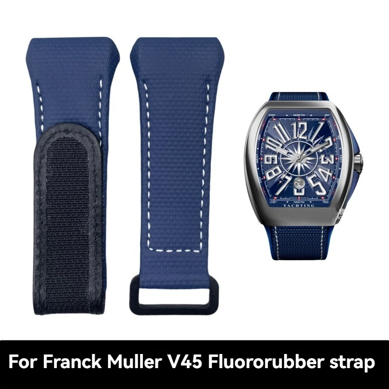 프랑크 뮬러 V45 시계 밴드 용 맞춤형 FKM 고무 시계 스트랩 Fluororubber 고무 스트랩 V45 V32 V41 시리즈 새 팔찌