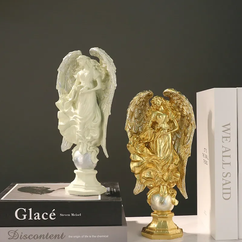 Greek mythological ornaments,angel resin sculpture,living room decor,creative European figure Statue,home Decoration crafts,gift