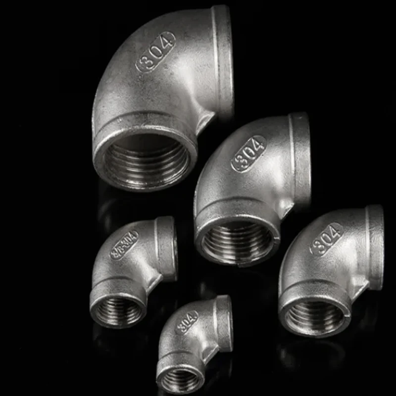1Pcs 304 Stainless Steel Male Female 90 Degree Elbow Reducing Pipe Fitting 1/4 3/8 1/2 3/4 Inch Male&Female Thread
