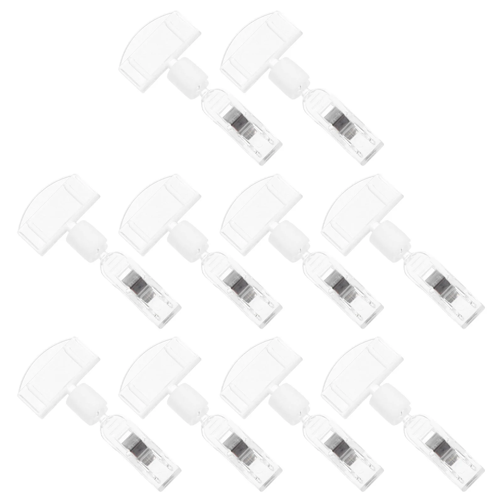 

10Pcs Advertising Label Clips Plastic Price Tag Holders Reusable Display Stand for Retail Store Shelf Signs Price Tag Clip