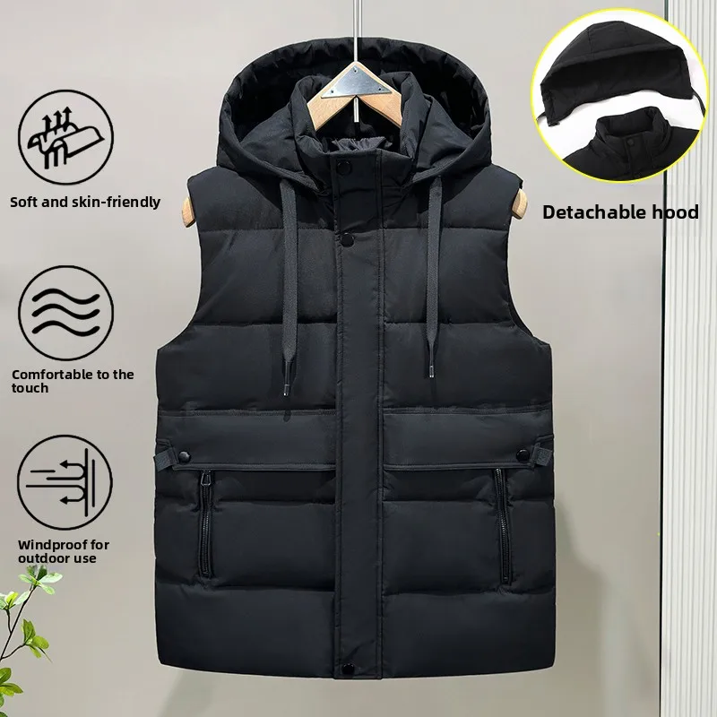 

Thiened хлопковый камуфляжный жилет для мужчин, зимняя верхняя одежда, теплая молодежная студенческая подростковая повседневная модная молния из полиэфирного волокна