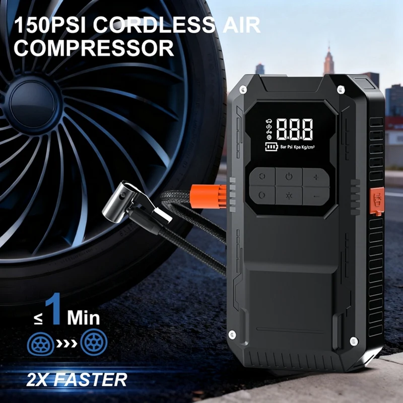 Super Sale Car Jump Starter with Tire Inflation and Emergency Battery Booster