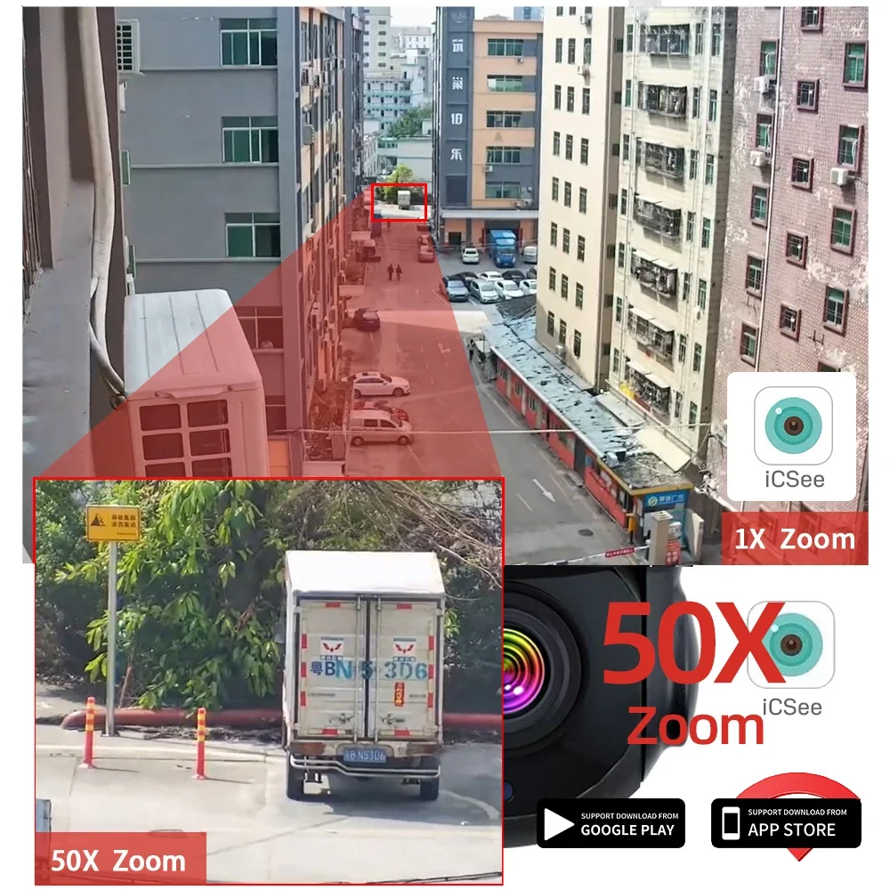 4K 8MP POE واي فاي كاميرا مراقبة فيديو 50X التكبير CCTV AI كشف الإنسان في الهواء الطلق الأمن PTZ كاميرا IP اللون للرؤية الليلية
