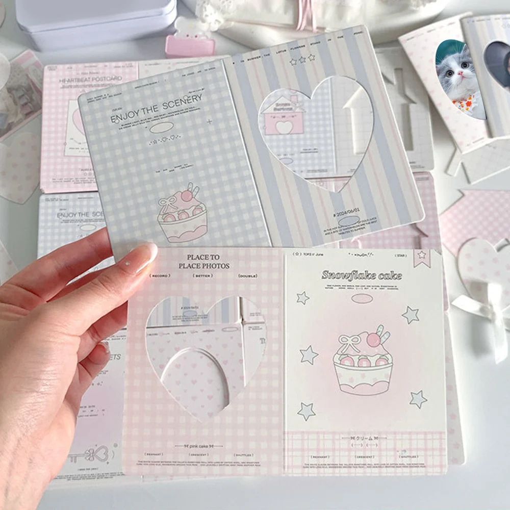 Hollow Window Photo Card Paper, Message Card, Folding Photo Collection Card, DIY Idol Photo Packing Materials, 3 ", 10Pcs, Pacote