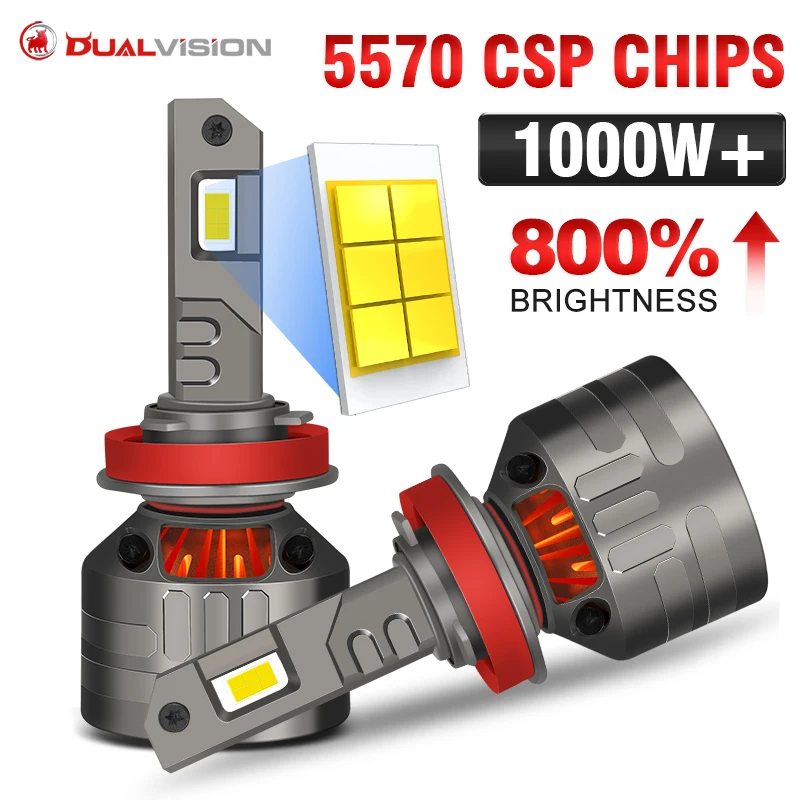 

4K3 H4 H7 Светодиодная фара H1 H11 H8 9005 9006 HB3 HB4 9012 HIR2 6000K Белая 5570 CSP Светодиодные фонари Canbus Бесплавные противотуманные фары 4300K