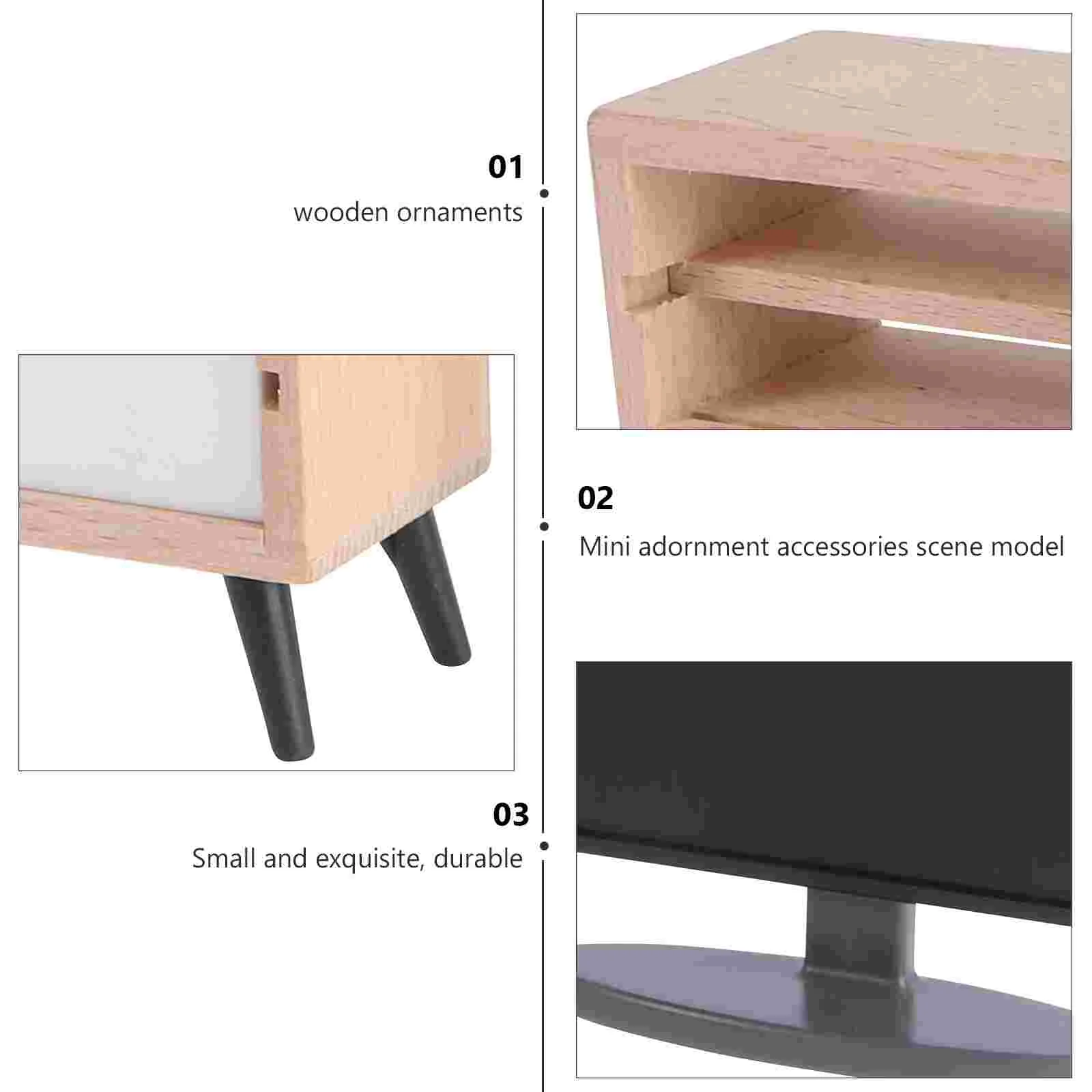 집 미니 장식 장난감 장식 모델 가구 액세서리, 나무 캐비닛, 텔레비전 가상 놀이