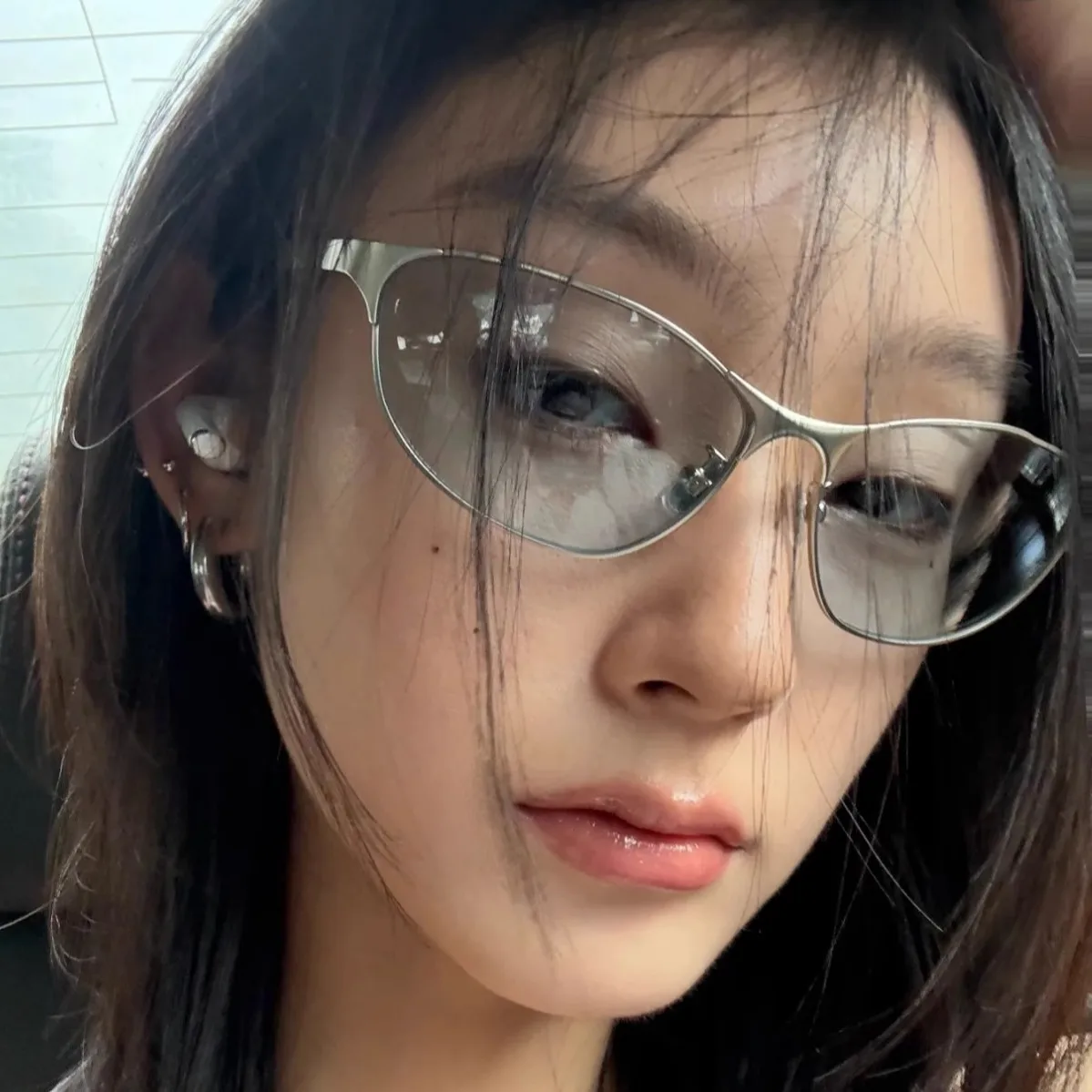 

Y2K Steampunk Glasses Unisex Cat Eye Sunglasses UV400 Protection Metal Frame Designer Shades for Women Men